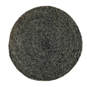 SEAGRASS / JUTE ROUND PLACEMAT BLACK NATURAL