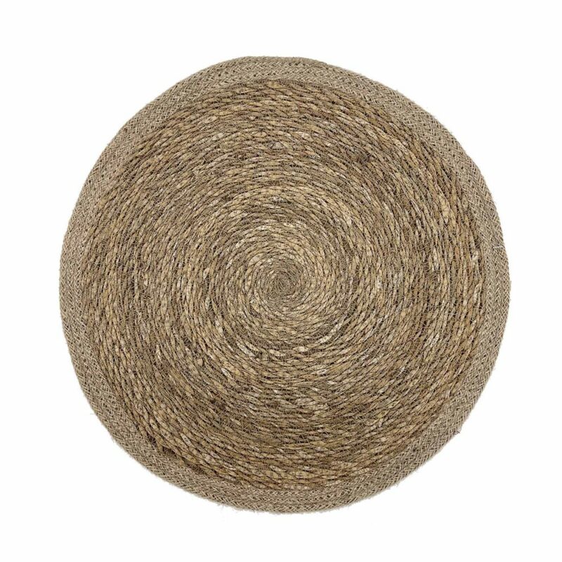 SEAGRASS / JUTE ROUND PLACEMAT NATURAL BORDER/NATURAL